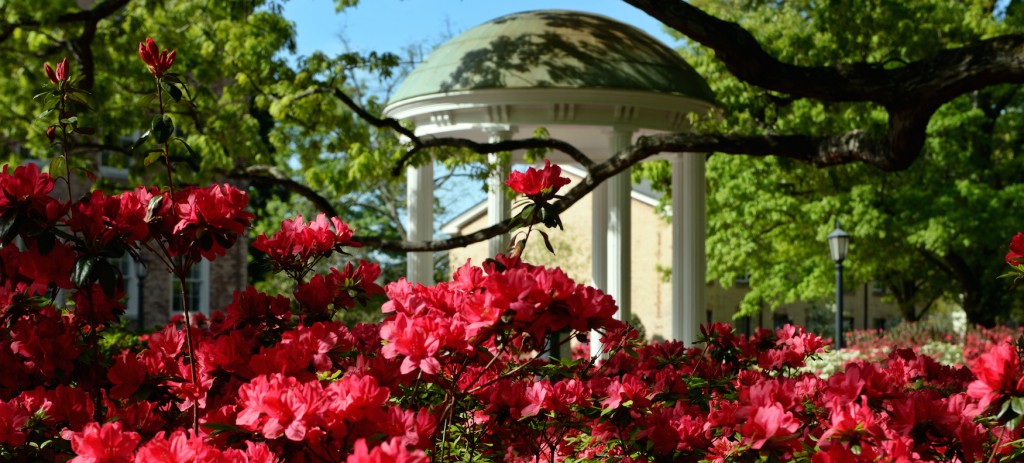 UNC Old Well and flowers