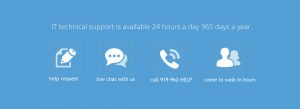IT technical support is available 24 hours a day. Visit help.unc.edu to learn more.
