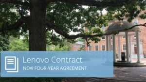 A photo of the Old Well with the headline Lenovo Contract - New Four-Year Agreement.