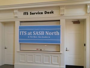 SASB North ITS Service Desk with Coming Soon sign