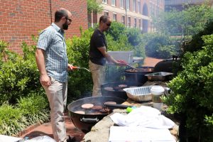 BarCamp 2017 Flipping burgers at the BarCamp 2017 cookout