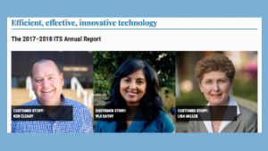 Screenshot of the top row of the ITS annual report cover