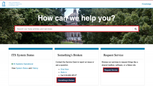 screenshot of ServiceNow support portal