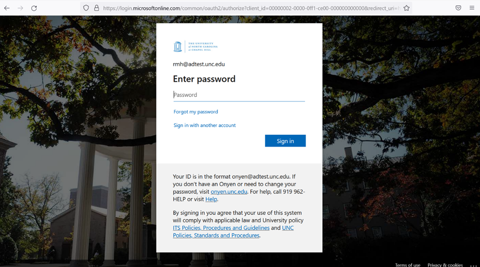 The new Microsoft 365 sign-on page contains a box in the center of the page for entering a password.