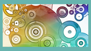 abstract art of multiple colorful disks