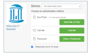 previous Duo prompt shows only some configured authentication methods