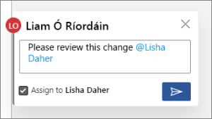 After adding a comment and mentioning a user with the @, a checkbox appears to assign the task