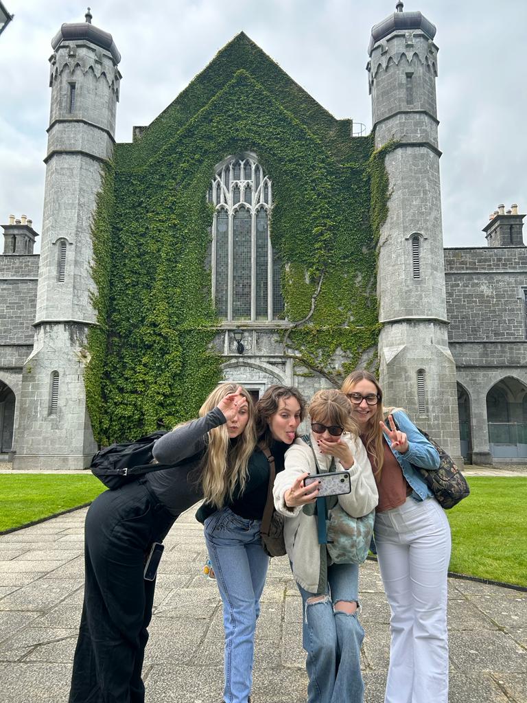 Lila Davidson and three friends pose together for a photo in Galway, Ireland.